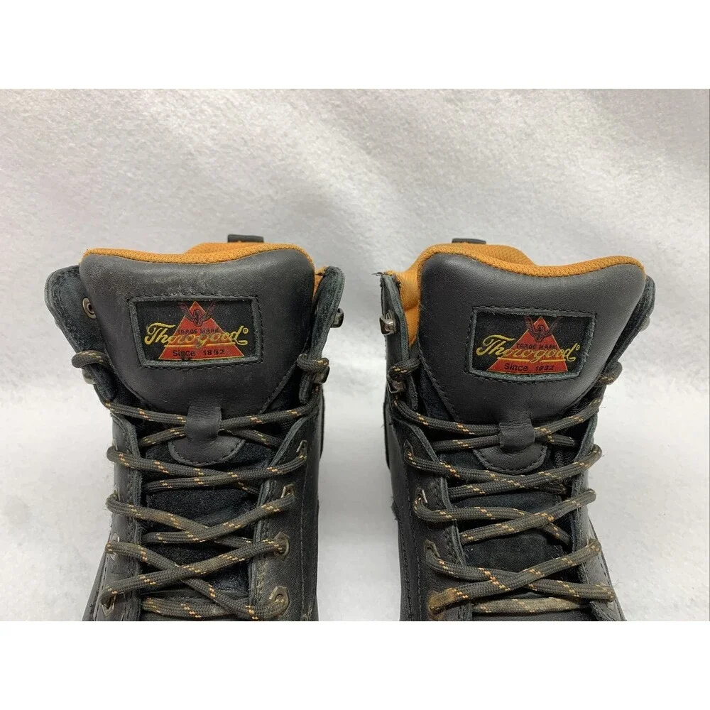 Thorogood Steel Toe Work Boots 804-6135 Men's 11.5 M Black Well Loved